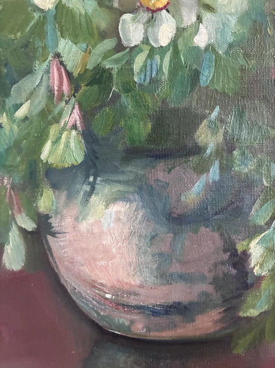 Large vintage original floral still life painting with fruit – Paintings & Drawings, Wood, Canvas (photo 14 of 21)
