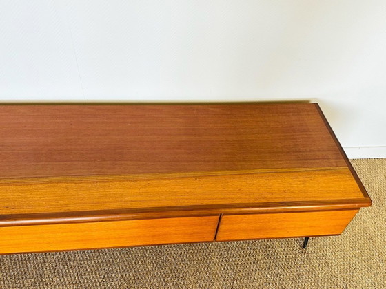 Image 1 of Low Scandinavian teak sideboard with hairpin legs, 1960