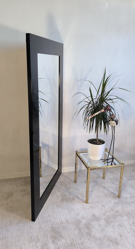 Image 1 of Barbara Barry – Grand miroir design noir laqué, élégant et intemporel 