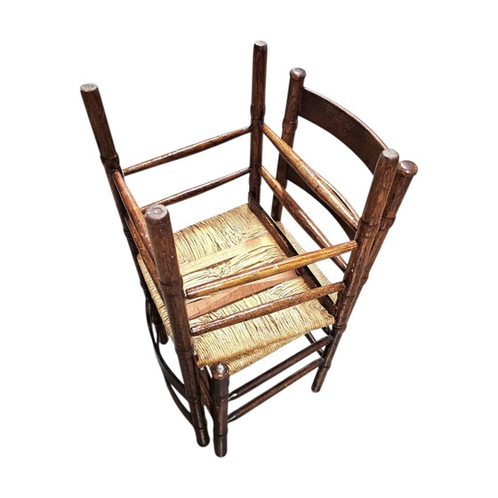 2 x Art Deco Rush Chair / Amsterdam School / Jac Levee / Mid-Century – Dining chairs (photo 9 of 21)