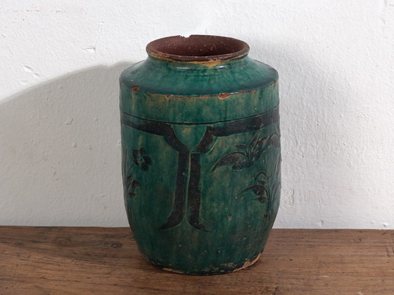 Antieke Chinese vaas met plantaardige details (ca. 1820) #11 – Vazen, Ceramic (photo 20 of 40)