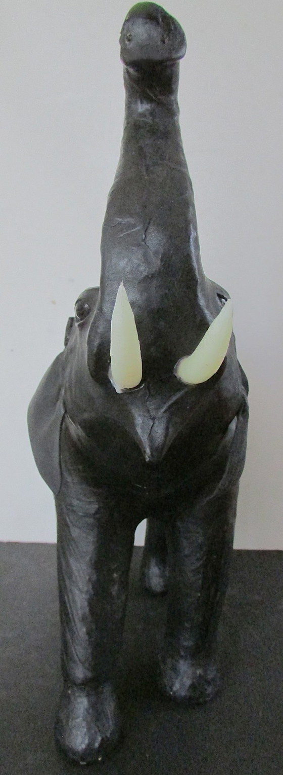 Elefante decorativo de cuero, negro, Objetos decorativos, Otro, Vintage (foto 6 de 6)