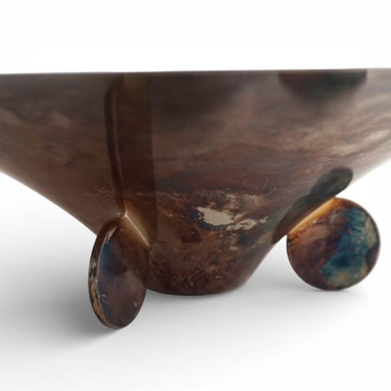 Image 1 of Cuenco escultórico Bauhaus WMF Ikora, latón plateado, de Paul Haustein, 1920