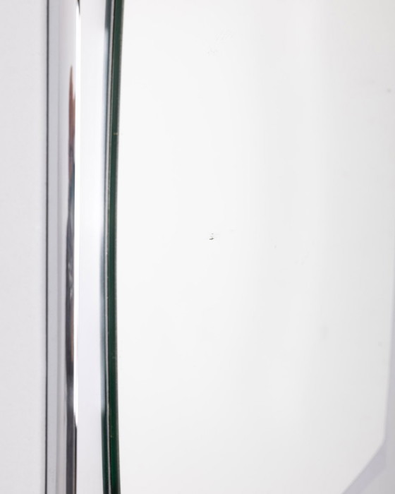 Image 1 of Vintage 70s Wall Mirror in Chromed Metal Italian Design
