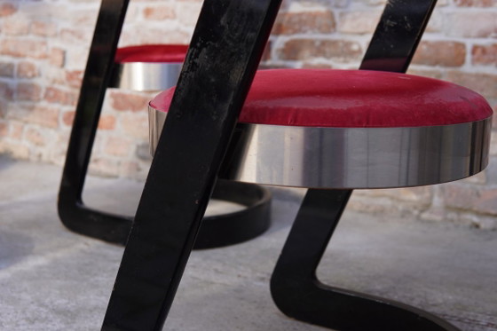 Willy Rizzo – Set van 6 eetkamerstoelen, Italië, jaren 70 – Mario Sabot, Metal, Wood (photo 3 of 7)