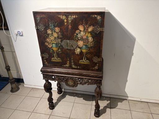 Antiek Zeldzaam Rariteitkabinet – kasten, Metal, Wood