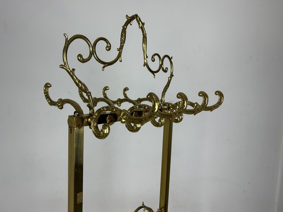 Image 1 of Vintage Hollywood Regency freestanding coat rack brass