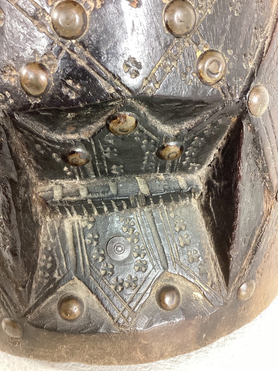 Image 1 of Antieke Vintage Noord-Afrikaanse Houten Vijzel Met Stamper