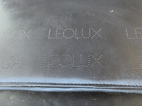 Image 1 of Repose-pieds/pouf en cuir Leolux – original avec étiquette et numéro de série