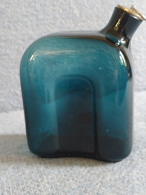 Image 1 of Alstrom Zweden fles, petrolblauw midden jaren 50 gemerkt