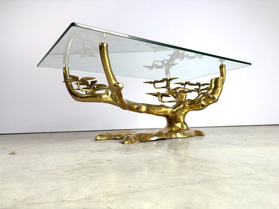 Tavolino da caffè Willy Daro Bonsai, ottone, anni '70, Tavolini da caffè, Vetro, Dorato, Mid Century Modern (foto 5 di 12)