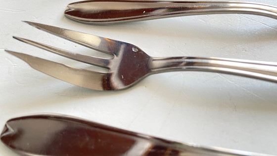 Image 1 of 12 Fourchettes à DESSERT Inox Vintage