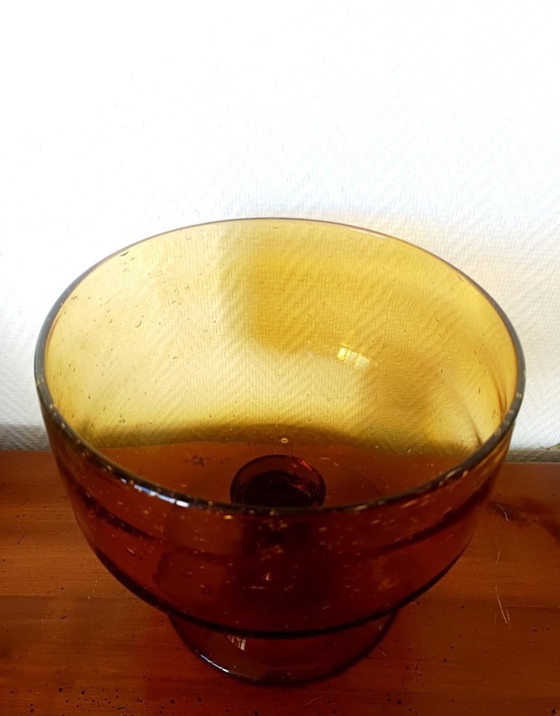 Image 1 of Cuenco central grande de vidrio burbujeado Biot, 25 cm