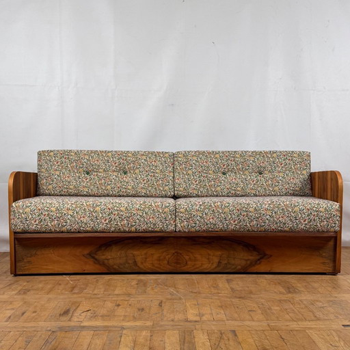 Canapé Art Déco par Jindřich Halabala pour UP Závody Entièrement rénové, 1950 - Vintage Czech Design