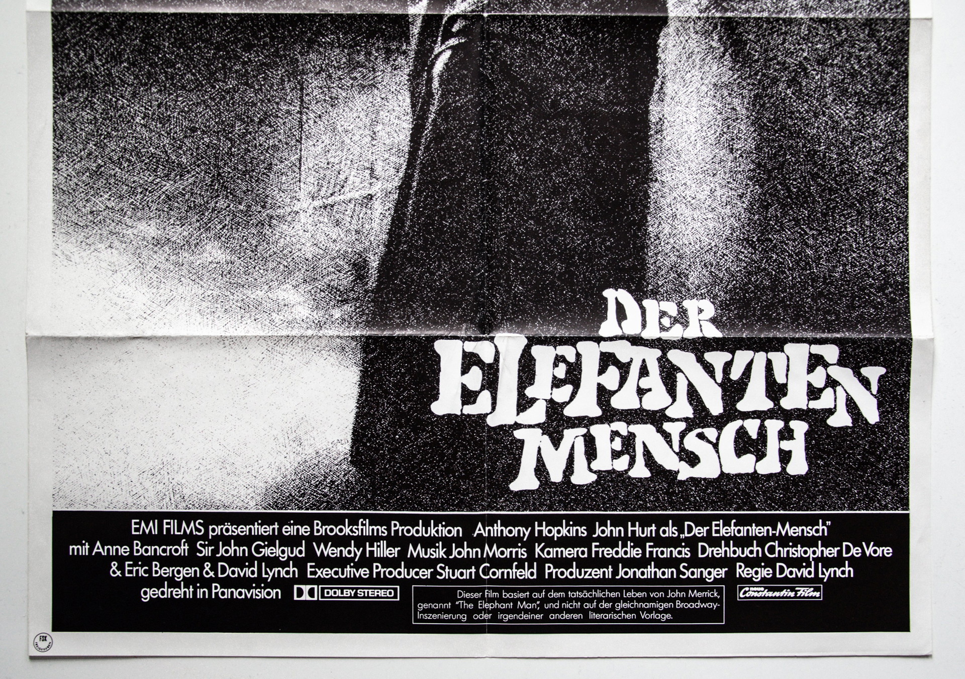 Original German movie poster The Elephant Man by David Lynch
