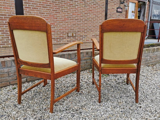 Image 1 of Twee antieke, gerestaureerde bureau / eetkamerstoelen