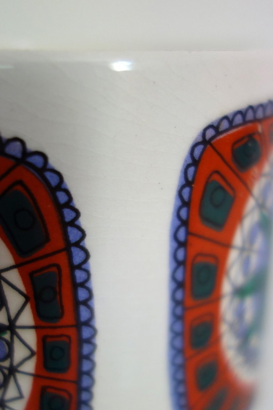 Image 1 of 6 mugs à décor floral stylisé Allemagne, années 70