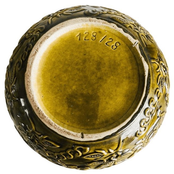Image 1 of Maceta vintage de mayólica Uebelacker Keramik de mediados de siglo, XL, 28 cm, Alemania Occidental, década de 1960
