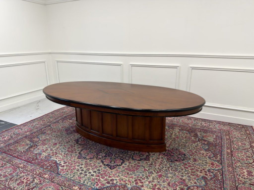 Grande table ovale Art Déco de conférence et de salle à manger