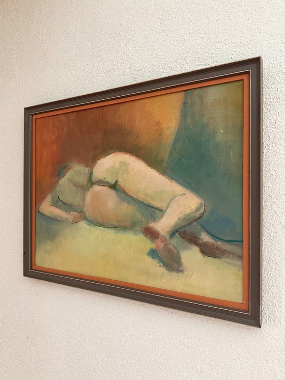 Image 1 of Original französisches figuratives Gemälde aus den 70er Jahren mit der Signatur Marais