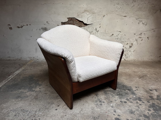 Image 1 of Vintage brutalistische fauteuil bouclé