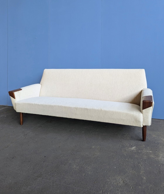Image 1 of Canapé en teck et laine style Mid-Century - Danemark, années 1960