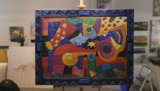 Image 1 of CLEMENS BRIELS - Uniek Meesterwerk "Touched to the Core" (130x100cm) - Gesigneerd + Certificaat