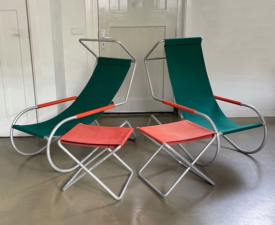 Image 1 of Set of midcentury ‘Lido’ sun lounge chairs, design Battista and Gino Giudici