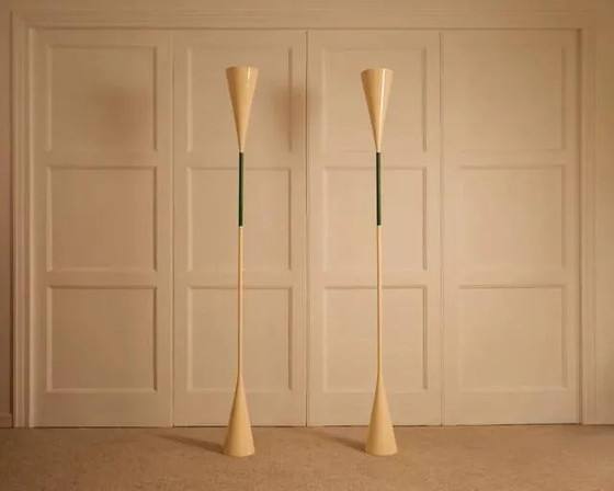 Diabolo Stehleuchten Paar – Metal, Mid Century Modern (photo 12 of 12)