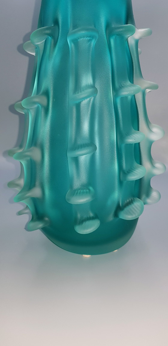 Image 1 of Vase Aqua Coroso en verre de Murano des années 50 signé