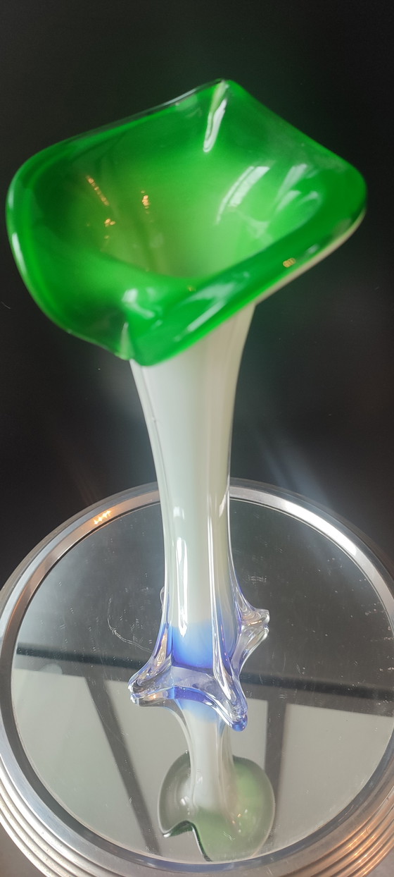 Image 1 of Soliflore vase "Incamiciato" Italian blown glass.