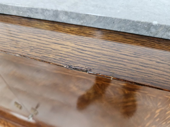 Image 1 of Art Decò oak sideboard for dining room with marble top