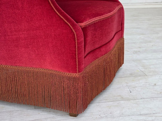 Años 70, Sillón danés, Terciopelo para muebles, Patas de madera de fresno. – Sillones, Velvet, Wood (photo 20 of 21)