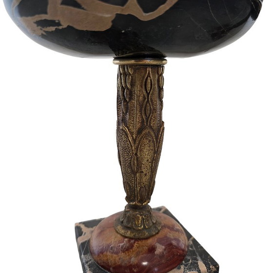 Image 1 of Französische Art-Deco-Schalen aus Marmor und Bronze, um 1920/30