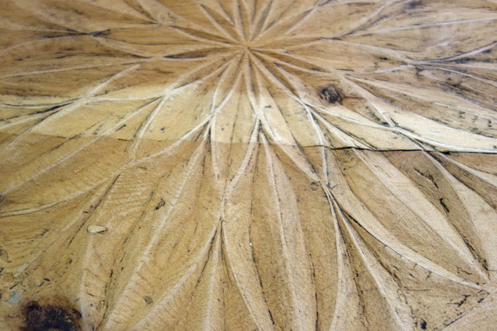 Image 1 of Large carved sled coffee table 19th century folk art, France