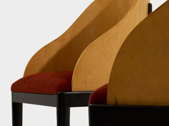 Garouste & Bonetti Concerto Chairs Sycamore Bronze Alpaca Velvet 1990 – Dining chairs, Wood (photo 10 of 11)