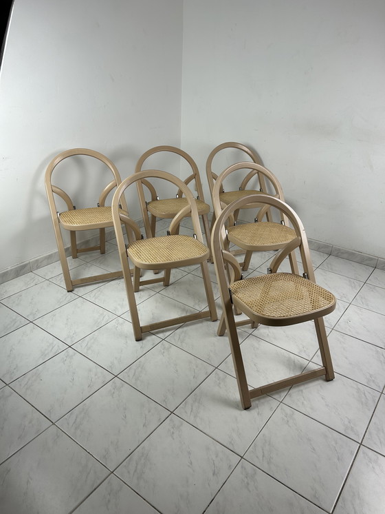 Image 1 of 6x Sedia pieghevole italiana Gigi Sabadin per Crassevig modello Arca