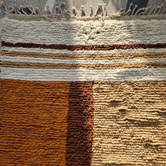 Image 1 of Beni Ourain Marokkaans tapijt, 3x2,5m Berberbruin tapijt, tapijt in aardetinten, terracotta tapijt
