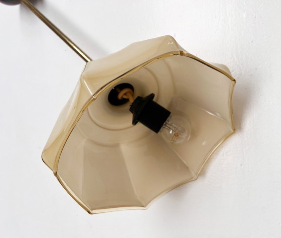 Image 1 of Curved glass Art Deco pendant lamp, 1930s