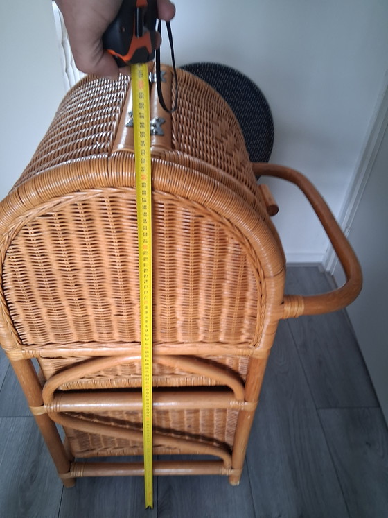Image 1 of Vintage rotan opberger groot