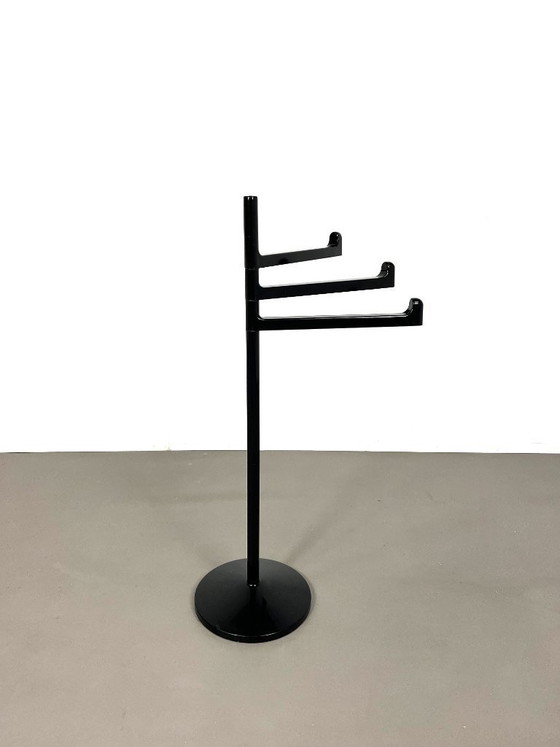 Image 1 of Porte-serviettes noir de Makio Hasuike pour Gedy, Italie, années 1970.