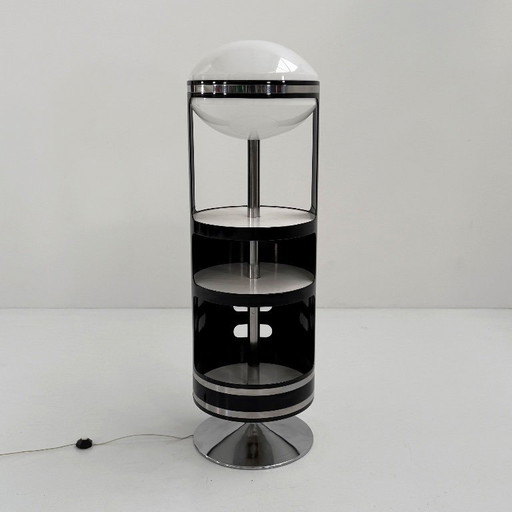 Drehbarer Barschrank mit Lampe im Stil von Joe Colombo, 1960er Jahre