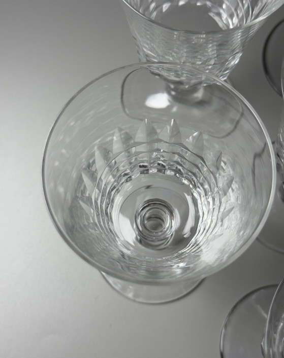 Image 1 of Val Saint Lambert “Service Esneux” set van 6 handgeslepen kristallen glazen - Art Deco