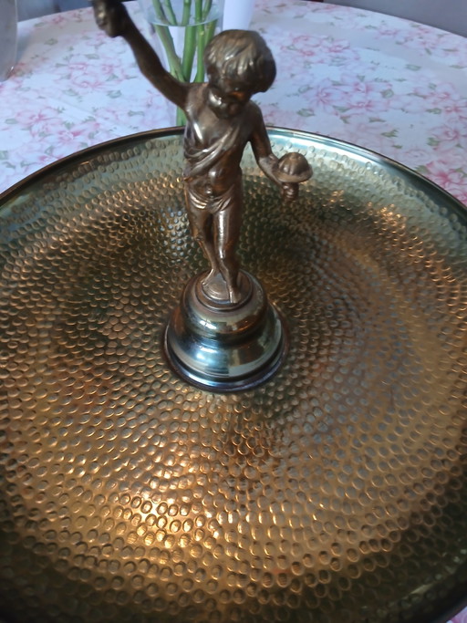 Mecanismo de percusión de latón francés con placa decorativa vintage. – schalen, Copper, Bronze (photo 2 of 7)