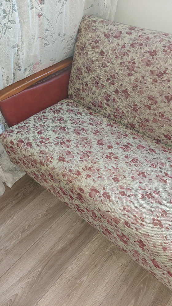 Mid-Century Sofa bed – Textile, Wood (photo 3 of 6)