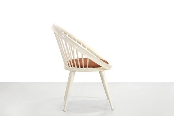 White Yngve Ekström Cirkle chair with leather cushion – Swedese, Dining chairs, Wood, Scandinavian (photo 3 of 8)