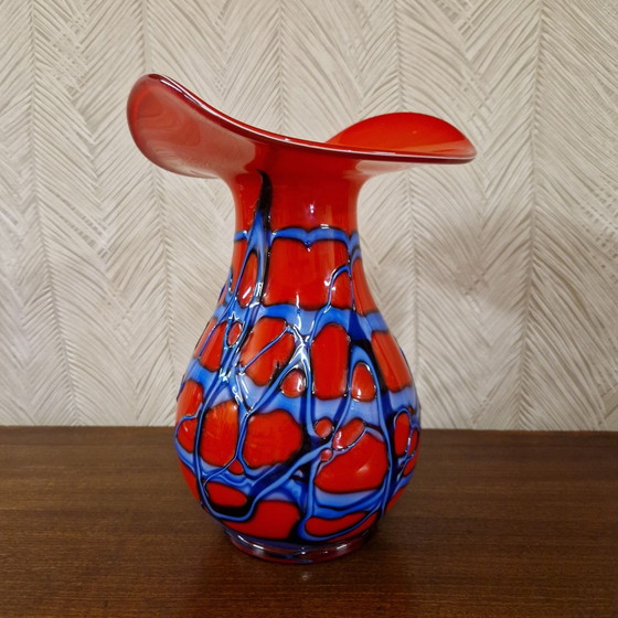 Goldan Talast vintage hand-blown glass vase, Blue (photo 12 of 13)