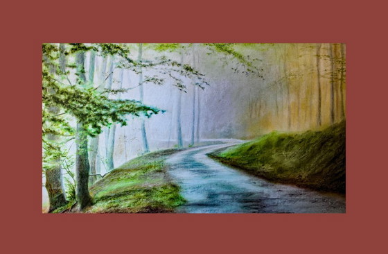Image 1 of Original pastel landscape painting. Landscape drawing. Pastel landscape. New.