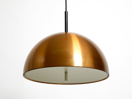 Rare original 1970s large Space Age pendant lamp with copper shade by Staff