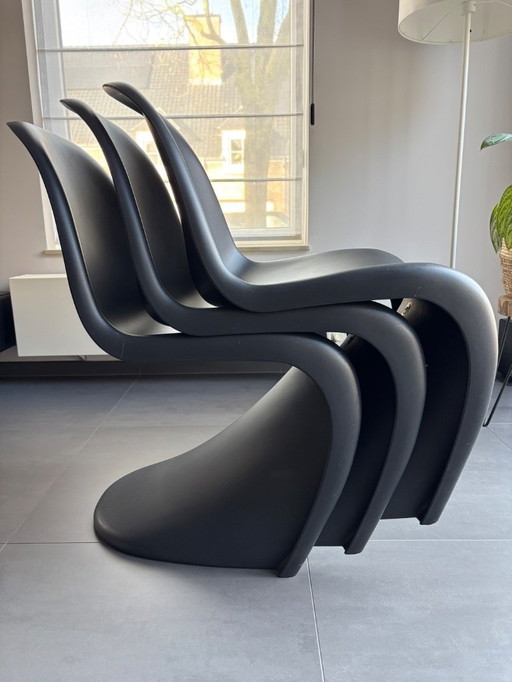 4x Verner Panton Chair zwart